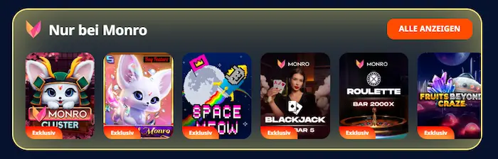 Monro Casino Spiele